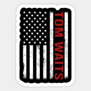 Graphic Tom Waits Proud Name US American Flag Birthday Gift Sticker